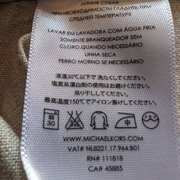 MICHAEL KORS LINEN PANTS Sz 4 - 32 WAIST drawstring 2 FRONT & BACK pockets WOW ! - Picture 14 of 14